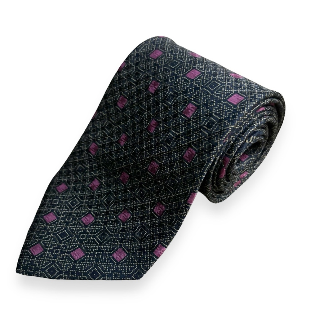 VALENTINO Cravatte Silk Tie Geometric Pattern